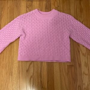 pink jessica simpson cropped knit sweater